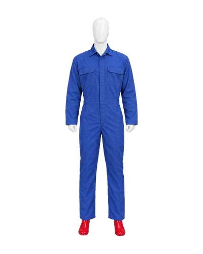 Cotton Work Coverall, Royal Blue, front view