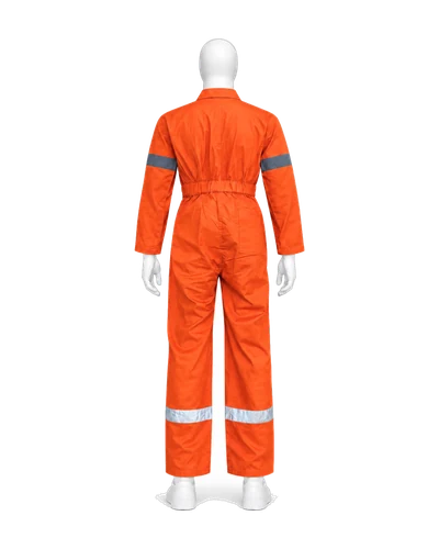 Cotton Coverall with Reflective Tape, Orange, back view