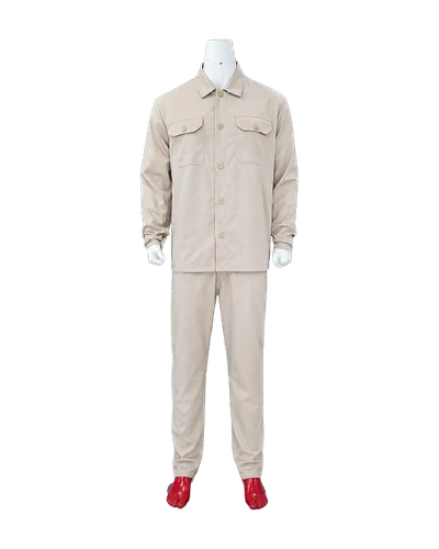 Two-Piece Work Suit, Khaki, front view
