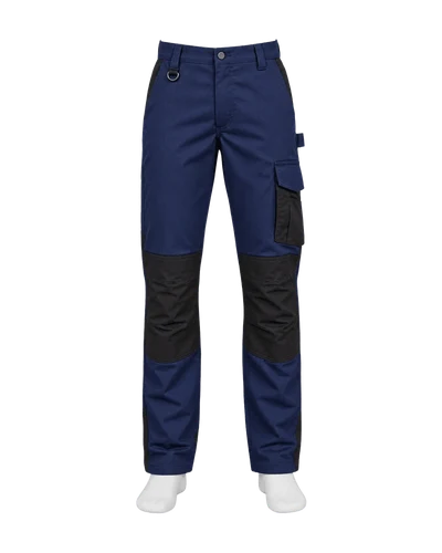 Knee-Panel Cargo Trousers, Navy & Black, front view