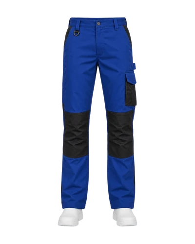 Knee-Panel Work Trousers, Royal Blue & Black, front view