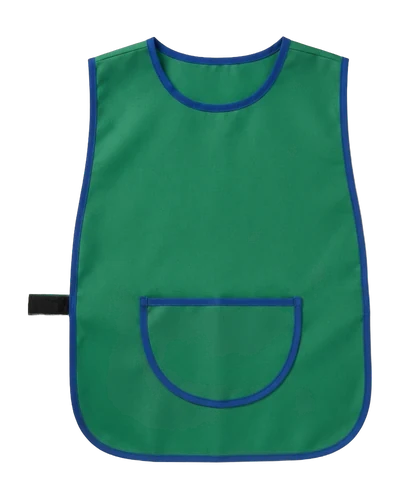 Tabard Apron, Green & Blue, front view