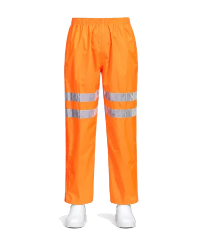 Hi-Vis Waterproof Trousers, Orange, front view