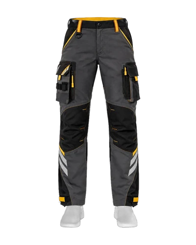 Holster Pocket Trousers, Grey & Yellow, front view