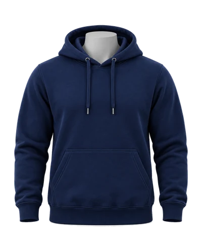 Fleece Pullover Hoodie, Navy, front view