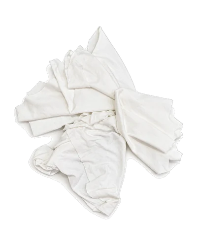 White Cotton Sheet Cut Rags, front view