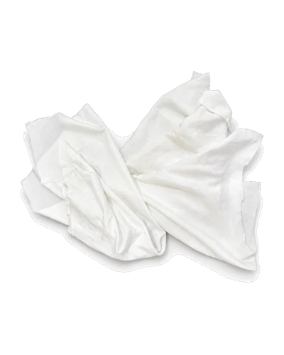 White Cotton Cut Rags, Large Pieces, front view