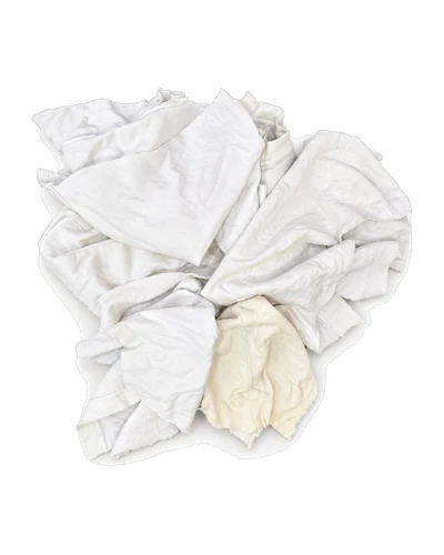 White Cotton Mixed Cut Rags, front view