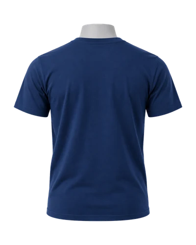 Premium Round Neck T-Shirt, Navy, back view