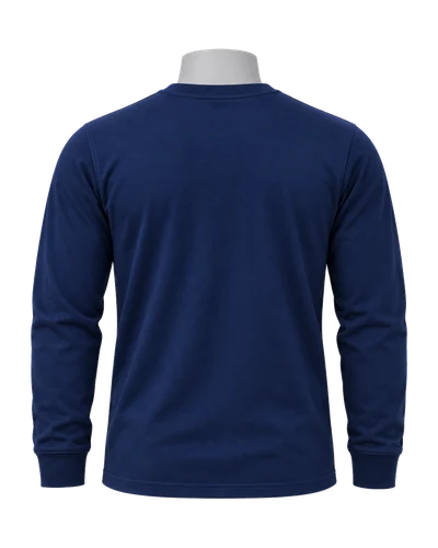 Full Sleeve Round Neck T-Shirt, Navy, back view
