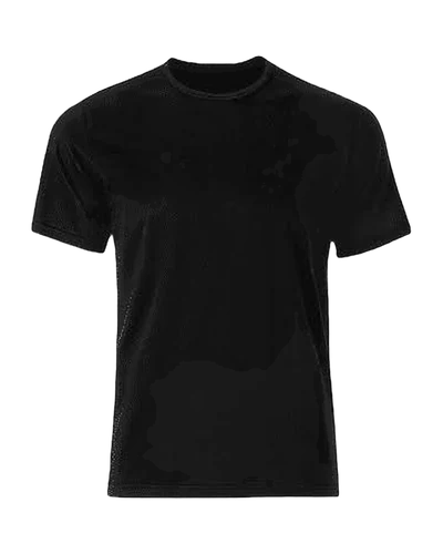 Crew Neck T-Shirt, Black, front view